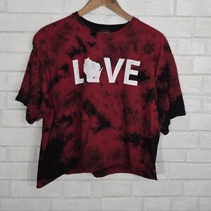 Love "WI" tye-dye crop tee